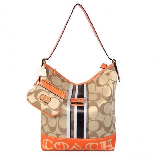 Coach In Signature Medium Khaki Shoulder Bags AYL - Click Image to Close